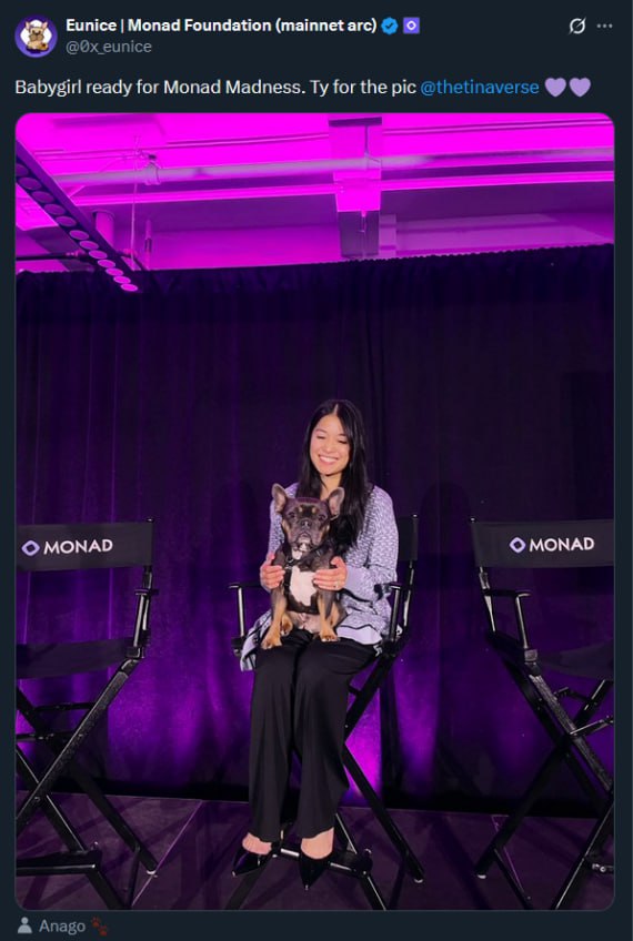 Eunice holding Anago at Monad Madness